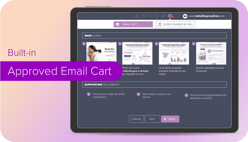 Built-in Approved Email Cart